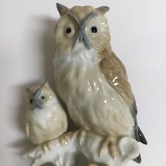 Otagiri Porcelain Figurine Owls On Branch Mom And Baby Japan 5 1/2” MINT Vintage - Picture 7 of 11